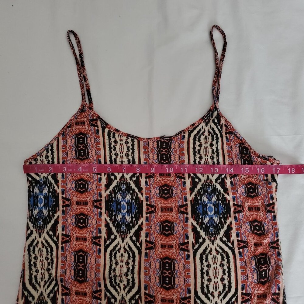 Forever 21 Women's Multicolor Aztec Print Spaghetti Strap Maxi Dress Size Large - Picture 10 of 11
